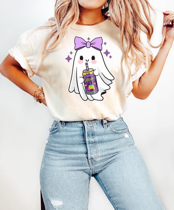 Spooky Alani Ghost Halloween Sweatshirt, Cute Ghost With Energy Drink Fall Tee, Spooky Season Ghost Alani Shirt,...