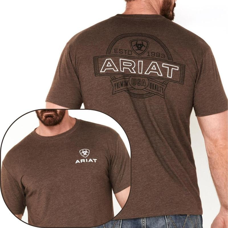 Ariat Men's Outline Logo Short Sleeve Graphic T-Shirt, Western Wear For Men, Gift For Him.pngy Shirt for Dad Men...