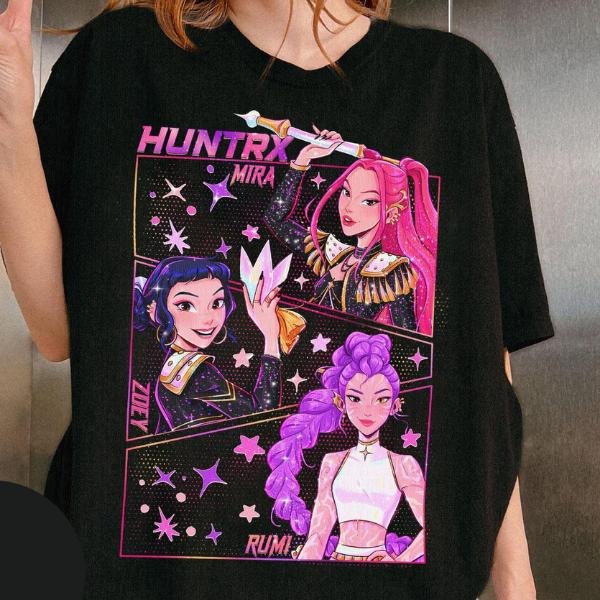Comfort Colors Kpop Demon Hunters Jinu Manga Graphic Tee, Kpop Huntrix Demon Hunter T-Shirt_Saja Girls Kpop T-Shirt for...