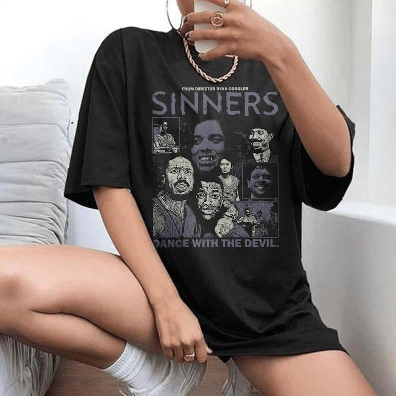 Sinners Movie Shirt 2025 , Aesthetic Movie Lover T-Shirt Hoodie, Sweatshirt | HypeDripTees.com