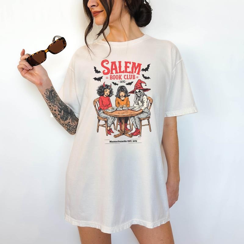 Salem Book Club 1 - T-Shirt, Unisex T-Shirt, Funny Tee, Comfortable Shirt, Halloween Theme Hoodie, Sweatshirt