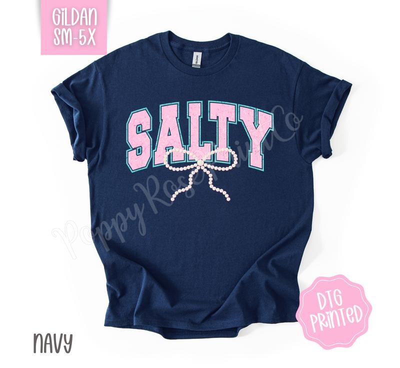 Salty Bow Gildan Cute Summer Girly Beach Shirt T-Shirts, Hoodie, Sweatshirt