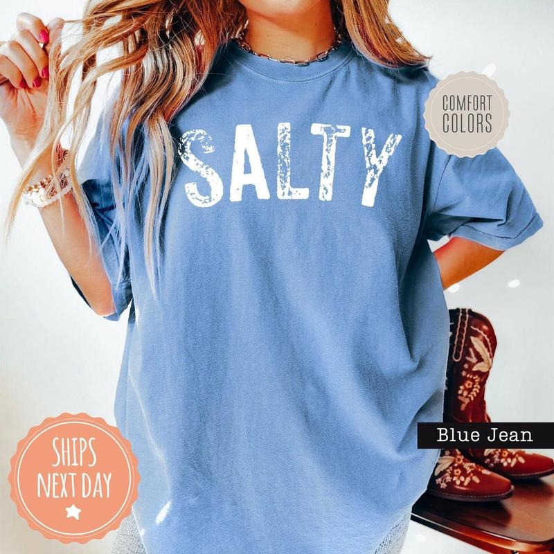 Salty Comfort Colors Tshirt - Trendy Beach Shirt - Summer Tee - Vacation Shirt - Preppy Clothes For Girls