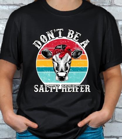 Salty Heifer T-shirt Casual Shortsleeve Streetwear Hoodie, Sweatshirt | HypeDripTees.com