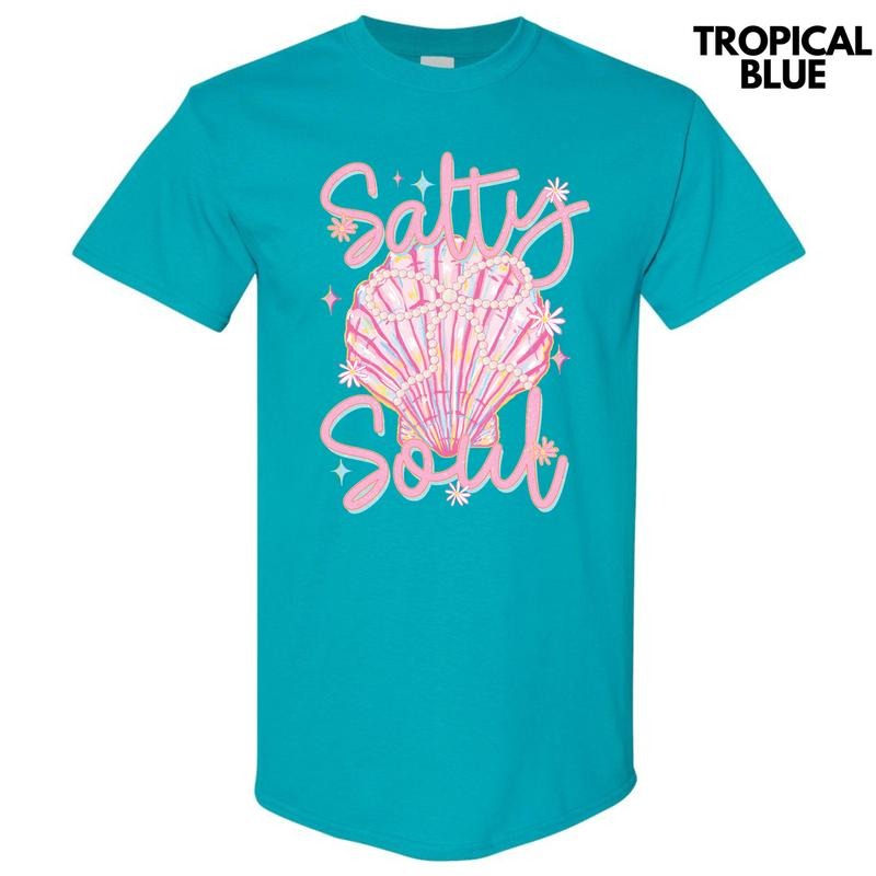Salty Soul Seashell Gildan Short Sleeve T-Shirt 'NLB' Hoodie, Sweatshirt | HypeDripTees.com