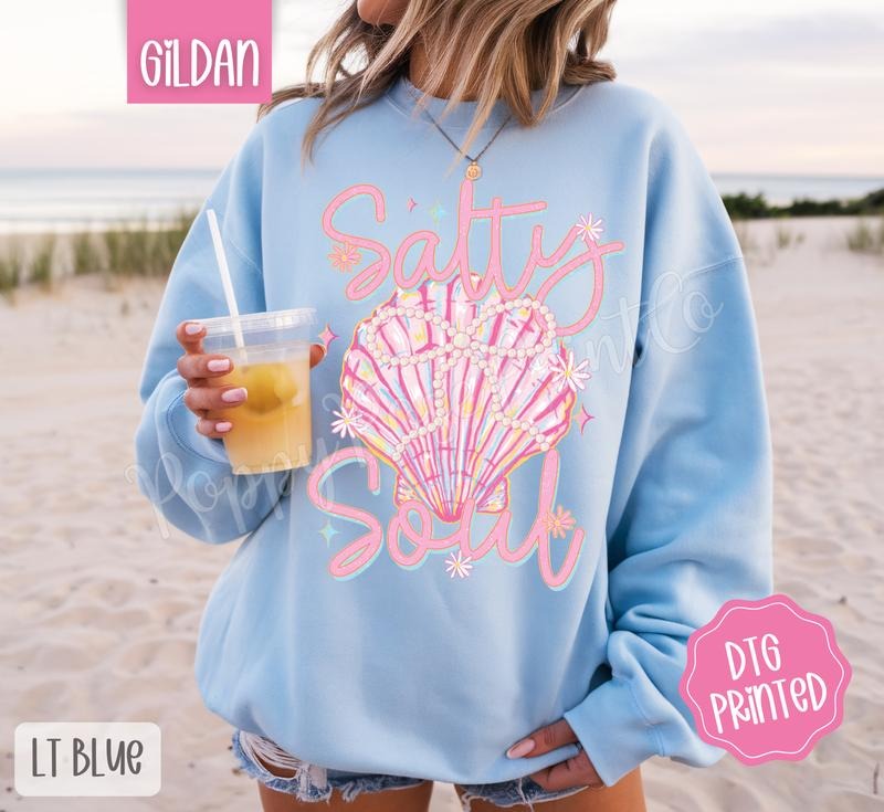 Salty Soul Cute Summer Girly Beach T-Shirts, Hoodie, Sweatshirt