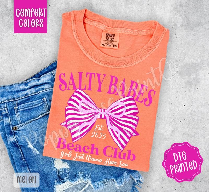 Salty babes beach club Shirt Comfort Colors, Trendy Graphic Women's Tee, Gift for Her Hoodie, Sweatshirt | HypeDripTees.com