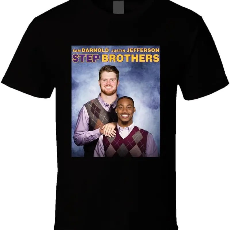 Sam Darnold Justin Jefferson Step Brothers Parody T Shirt Hoodie, Sweatshirt | HypeDripTees.com