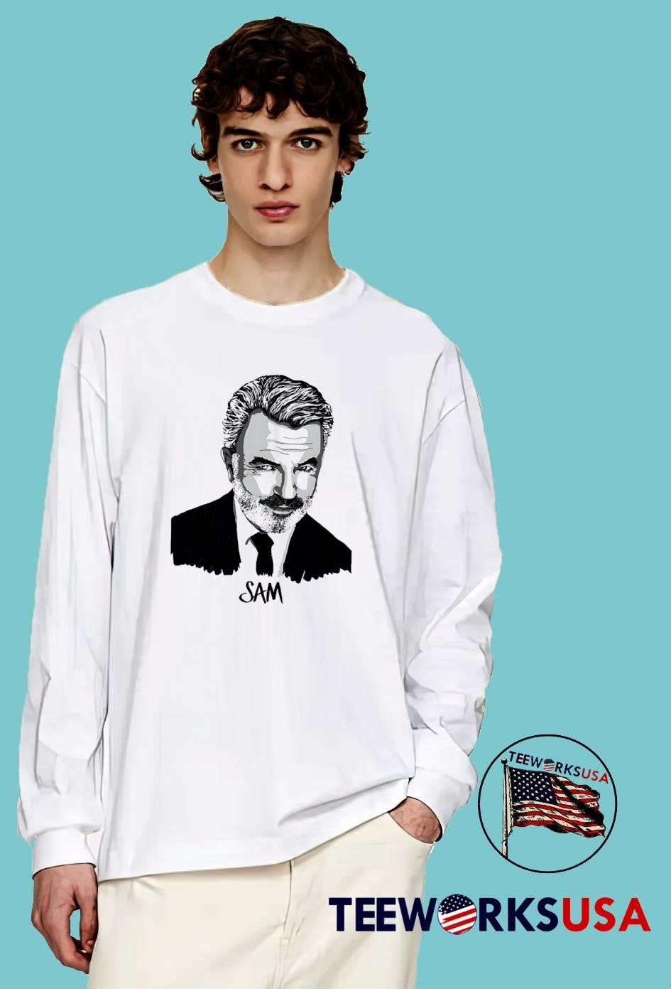 Sam Portrait Illustrates Formal Wear T-Shirt