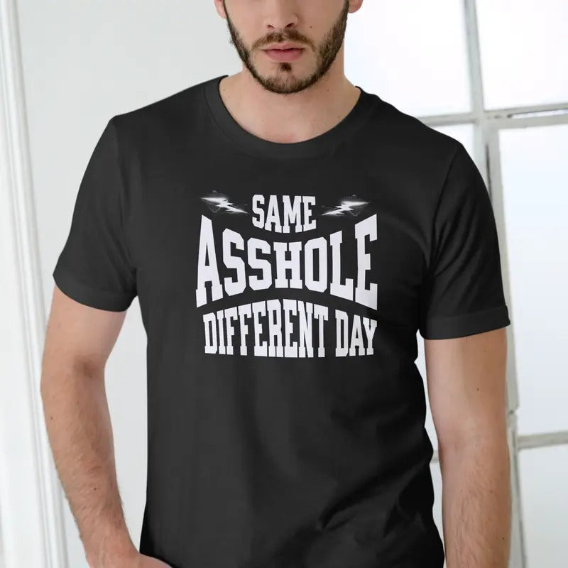 Same Ahole Different day funny T Shirt, Unisex Cotton Casual Menswear Hoodie, Sweatshirt | HypeDripTees.com