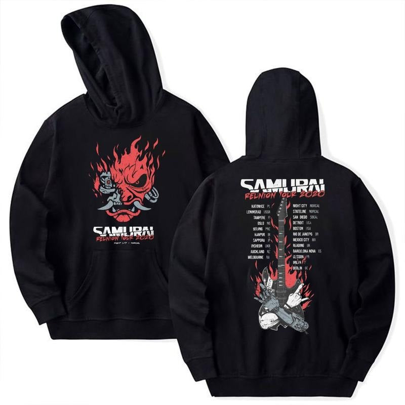 Samurai Reunion Tour 2 Sided Shirt, Gaming Sweatshirt, Cyberpunk Top, Unisex Sweater Pullover Tee Hoodie | HypeDripTees.com