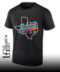 San Antonio Texas Fox Alien Castle Harp Spurs Colors Representing graphic shirt