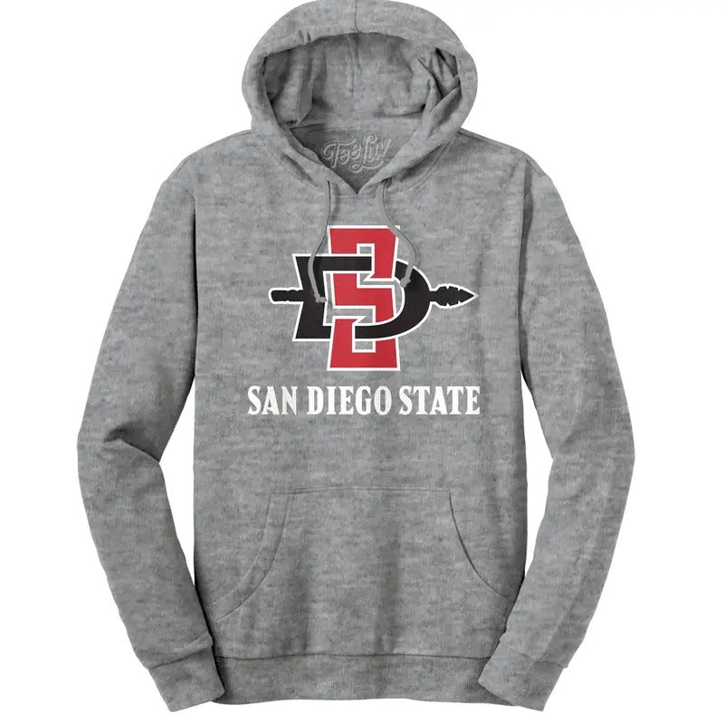 San Diego State University Hooded Sweatshirt - Gray T-Shirts, Hoodie | HypeDripTees.com