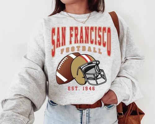 San Francisco Football Sweatshirt, Vintage Unisex San Francisco Crewneck, Gift for Football Fan, Oversized San Francisco...