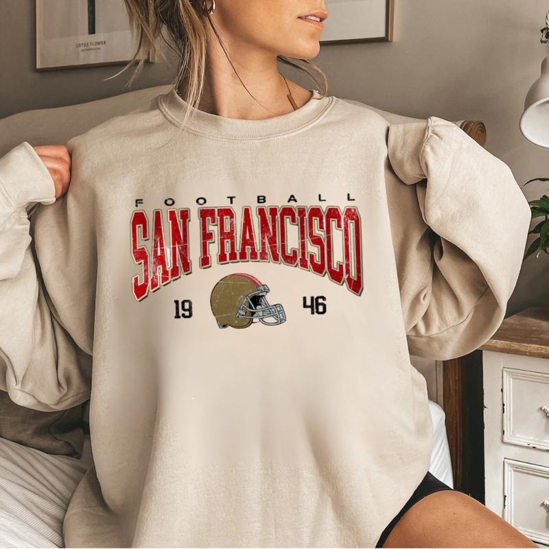 San Francisco Football Vintage Style Sweatshirt, San Francisco Football Sweatshirt, San Francisco Football Crewneck FND6...