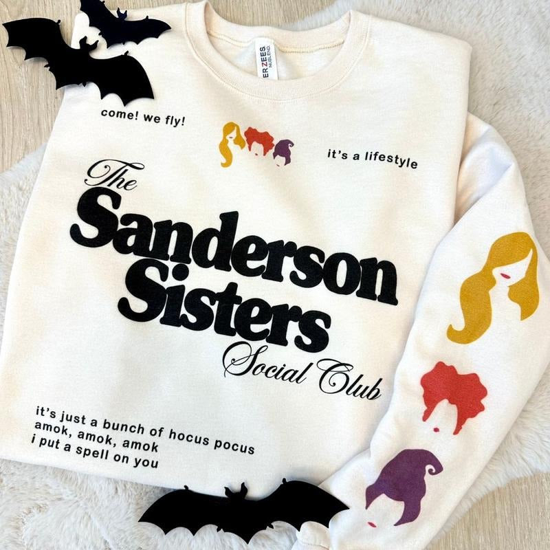 'Sanderson Sisters Social Club' Crewneck Sweatshirt T-Shirts, Hoodie | HypeDripTees.com