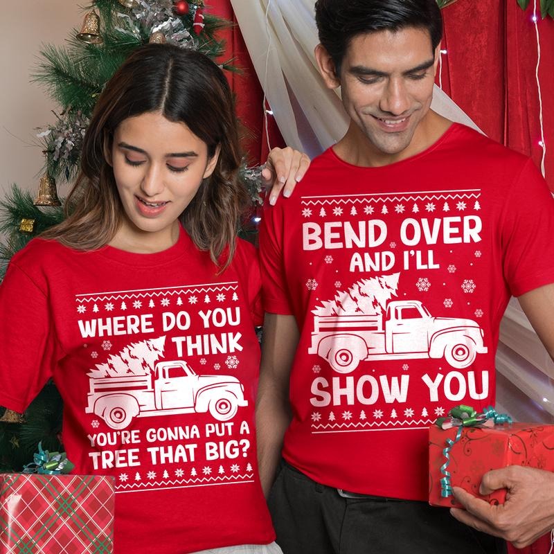 Sandjest Christmas Funny T-Shirt Gifts for Couple Husband Wife Girlfriend Boyfriend Hoodie, Sweatshirt | HypeDripTees.com