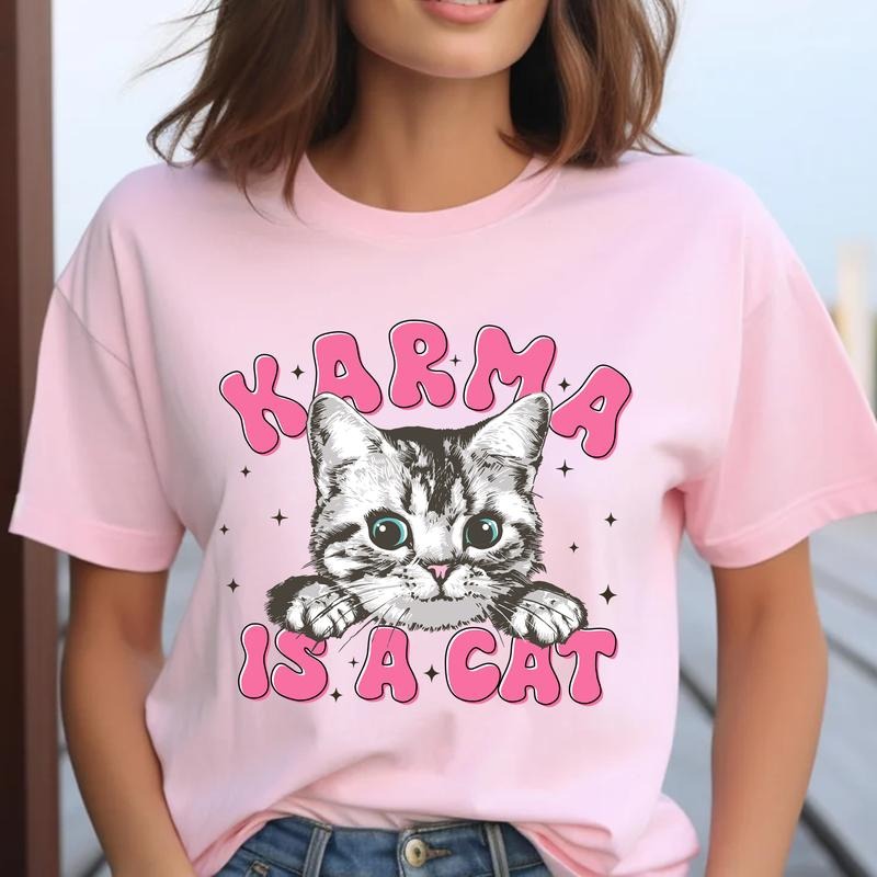Sandjest Cute T-Shirt Karma Is a Cat Gift for Cat Lover Pet Lover Hoodie, Sweatshirt | HypeDripTees.com