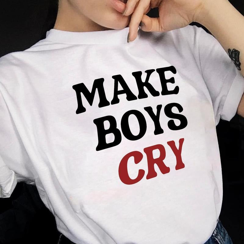 Sandjest Funny T-Shirt Make Boys Cry Gift for Women Girl Hoodie, Sweatshirt | HypeDripTees.com