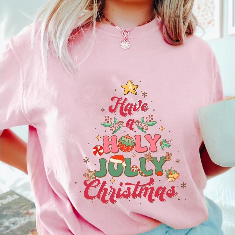 Sandjest Have a Holly Jolly Christmas Tshirt, Retro Christmas Tee, Cute Christmas Tshirt, Holly Jolly Tee, Christmas...