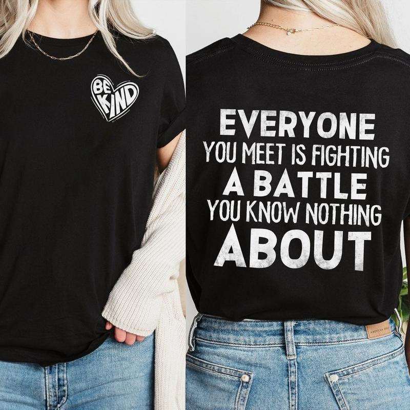 Sandjest Inspirational T-Shirt Be Kind Gift for Women Friend Girl Men Boy Hoodie, Sweatshirt | HypeDripTees.com