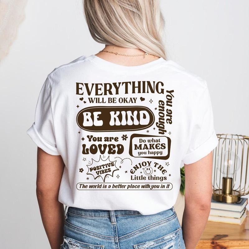 Sandjest Inspirational T-Shirt Everything Will Be Okay Gift for Women Girl Friend Hoodie, Sweatshirt | HypeDripTees.com