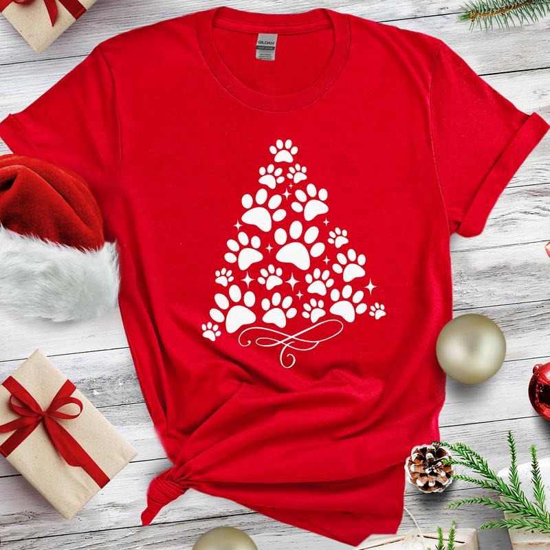 Sandjest Merry Christmas Paw T-Shirt Gift for Pet Lover Dog Mom Hoodie, Sweatshirt | HypeDripTees.com