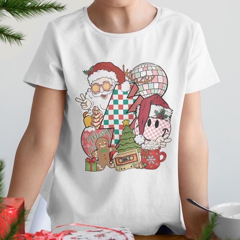 Sandjest Retro Christmas Shirt Christmas Vibes Christmas Party Shirt Disco Santa Claus Christmas Shirt for Women Hoodie,...