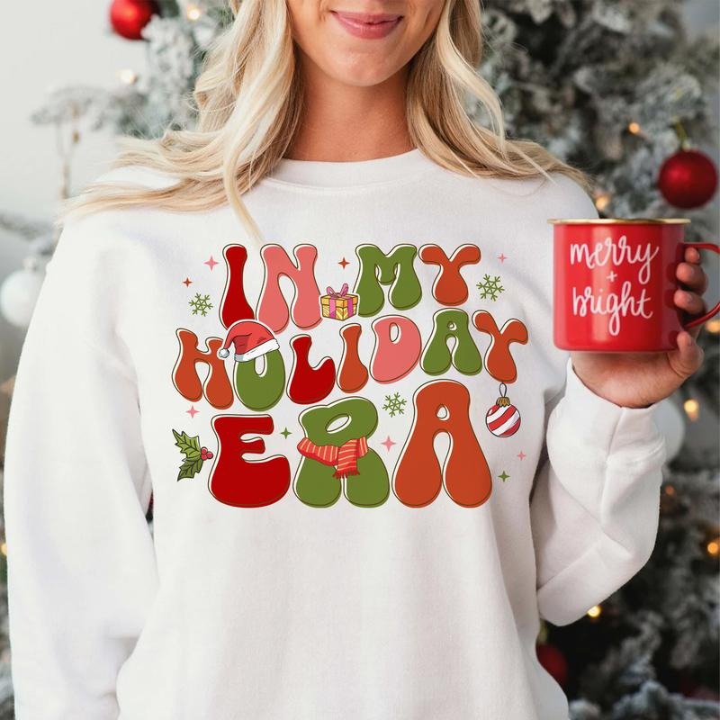 Sandjest Retro Christmas Sweatshirt, in My Holiday Era, Funny Christmas Shirt, Vintage Christmas Sweater, Christmas...