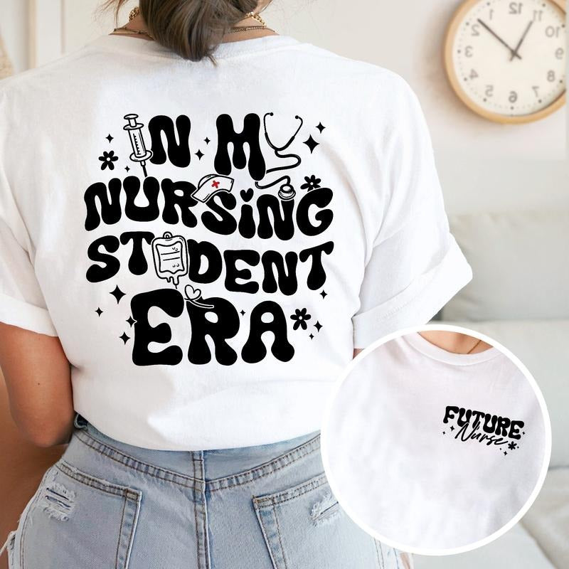 Sandjest Student T-Shirt in My Nursing Student Era Gift for Nurse Student Women Girl Hoodie, Sweatshirt | HypeDripTees.com