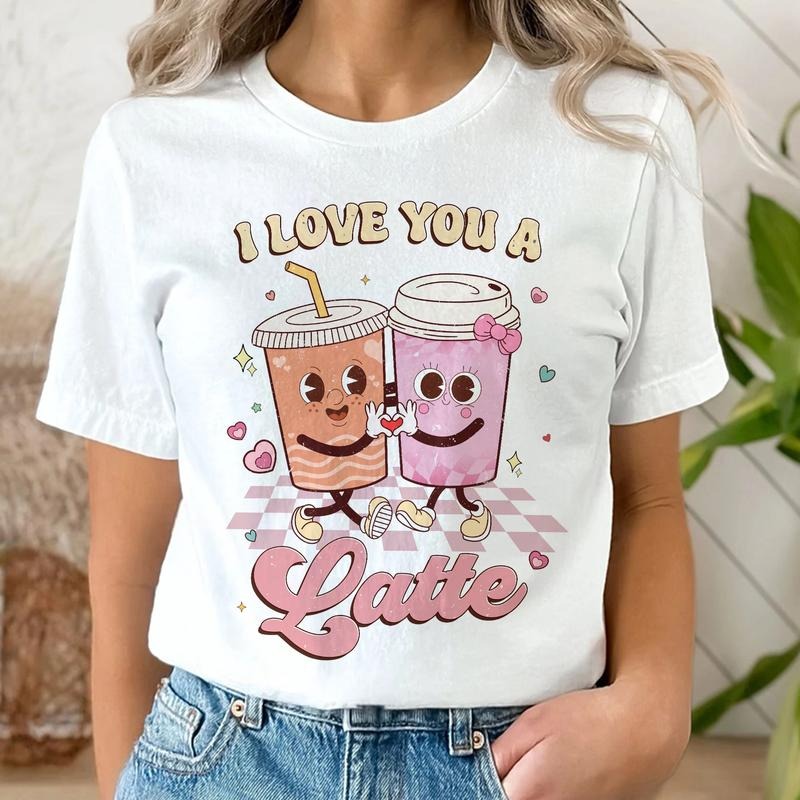 Sandjest Valentine Cute Shirt I Love You A Latte Gift for Couple Besties Girl Boy Hoodie, Sweatshirt | HypeDripTees.com