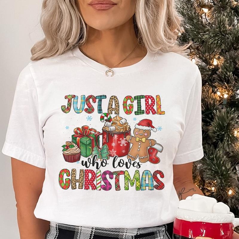 Sandjest Xmas Shirt Just A Girl Love Christmas Gift for Women Girls Friends Hoodie, Sweatshirt | HypeDripTees.com