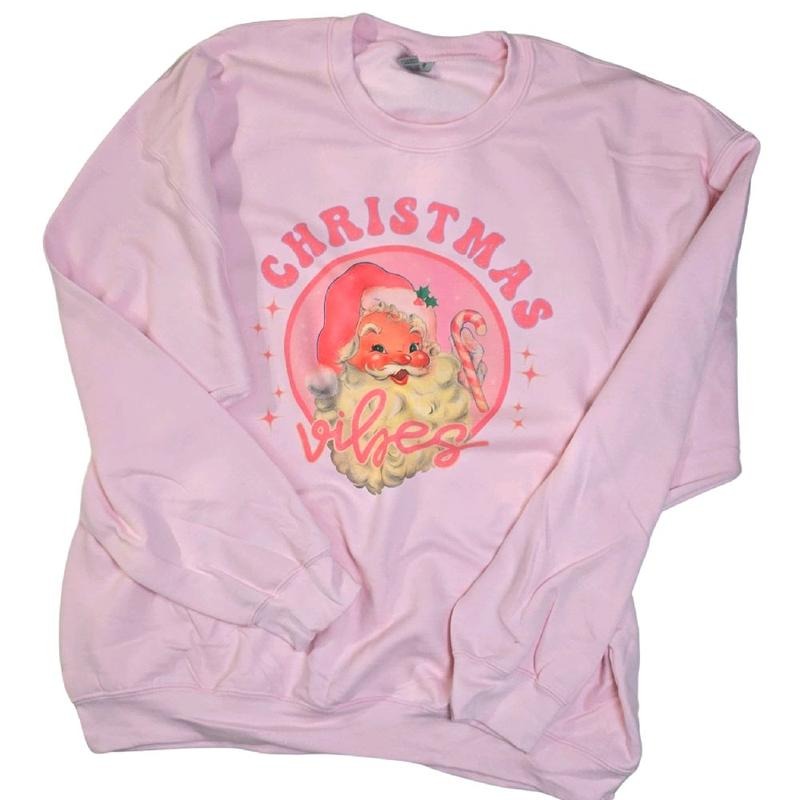 Santa Christmas Vibes Cute Cozy Sweatshirt T-Shirts, Hoodie | HypeDripTees.com