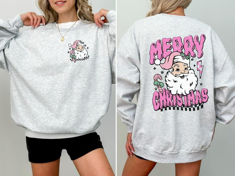 Santa Claus & Merry Christmas Sweatshirt T-Shirts, Hoodie | HypeDripTees.com