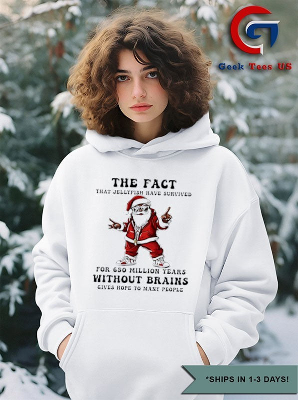 Santa Claus the fact that jellyfish have survived for 650 million years without brains Christmas 2025 shirt