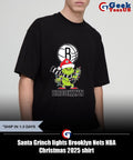 Santa Grinch lights Brooklyn Nets NBA Christmas 2025 shirt