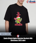 Santa Grinch lights Houston Rockets NBA Christmas 2025 shirt