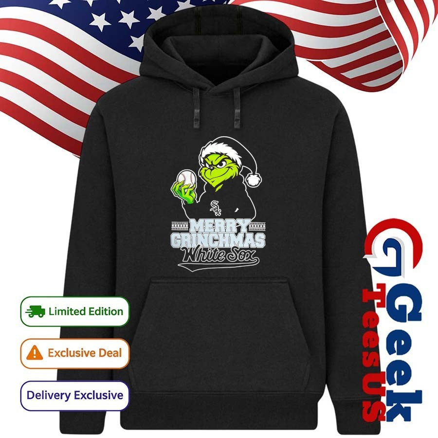 Santa Grinch wears Chicago White Sox baseball Merry Christmas 2025 shirt