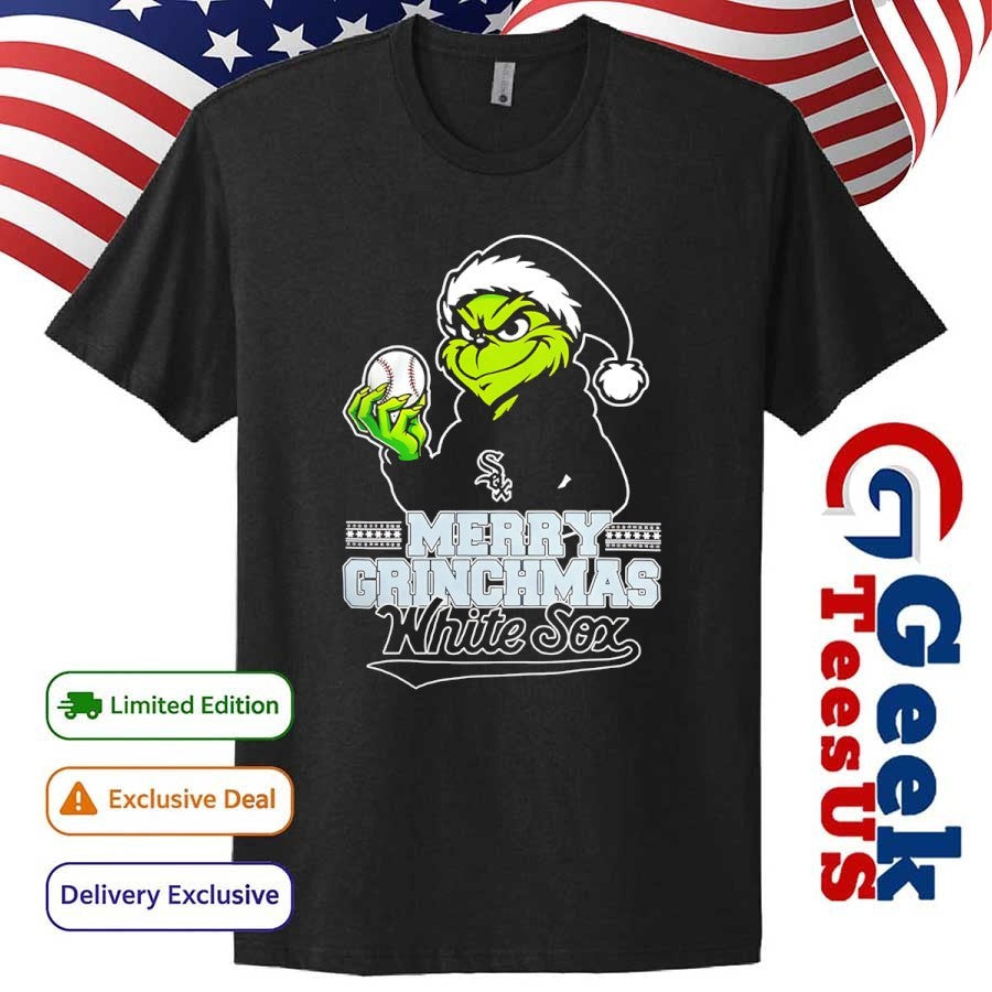 Santa Grinch wears Chicago White Sox baseball Merry Christmas 2025 shirt