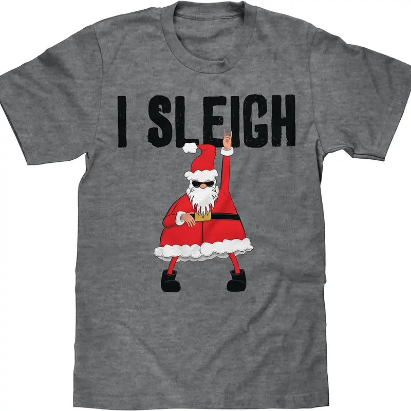 Santa I Sleigh T-Shirt - Gray Hoodie, Sweatshirt | HypeDripTees.com