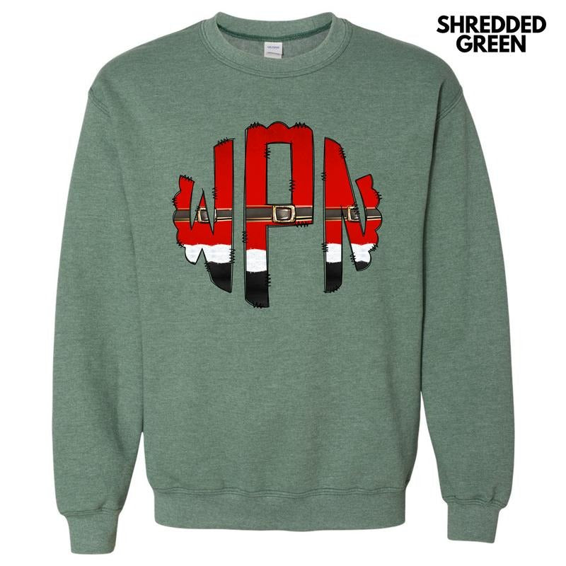 Santa Outfit Monogram Sweatshirt 'NLB' T-Shirts, Hoodie | HypeDripTees.com