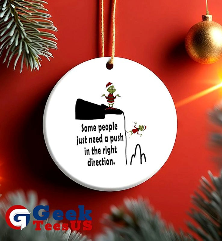 Santa hat Grinch some people just need a push in the right direction Christmas shirt
