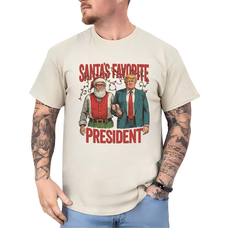 Santa's Favorite President Trummp T-shirt, Humorous Trum Christmas Shirt, Funny Santa Trummppp 2024 Tee, Daddy's Home...