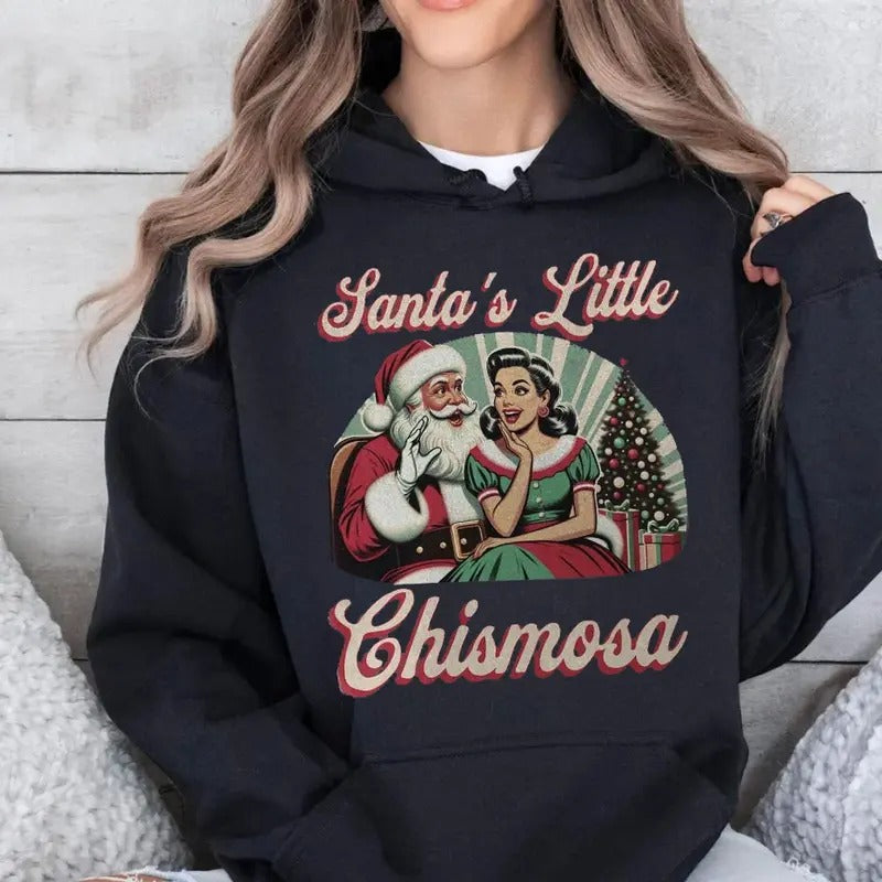 Santa's Little Chismosa Shirt, Latina Social Club Graphic Tee, Chisme Diy Craft Mexican Woman Hispanic Latinx Gift For...