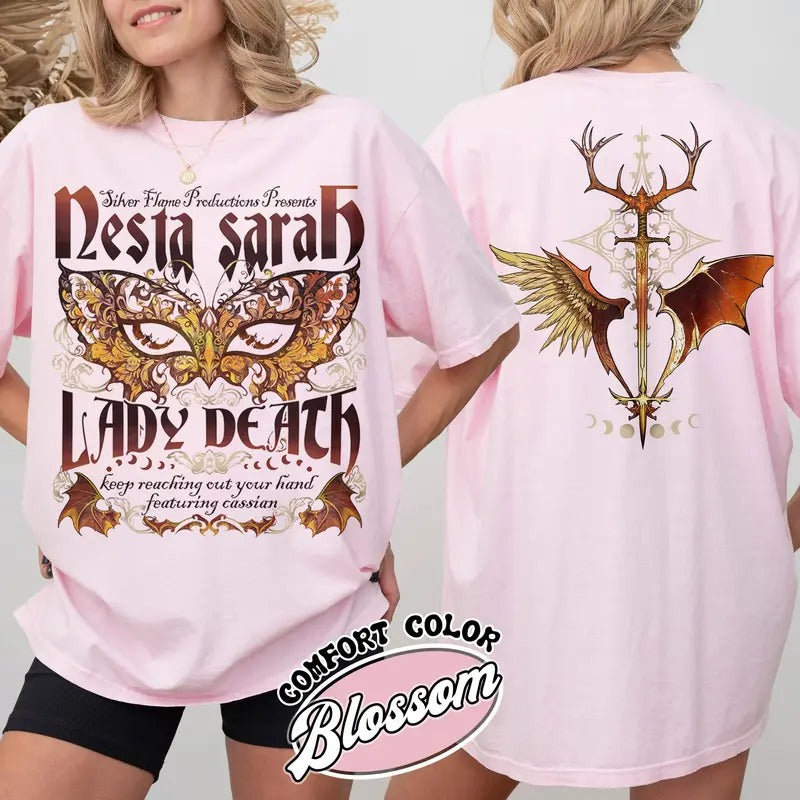 Sarah J Maas Merch Nesta Shirt, Acotar Book Series, Velaris Acotar Shirt, Lady Death Shirt, Nesta Archeron Lady Death...
