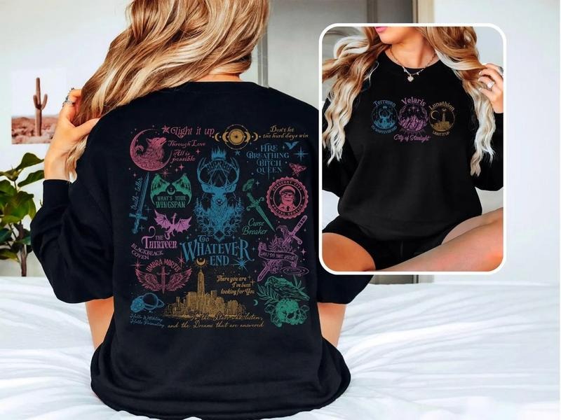 Sarah J Maas Worlds Shirt, SJM Merch, Velaris Terrasen Lunathion Shirt for Romantasy Fans, ACOTAR TOG Crescent City Book...