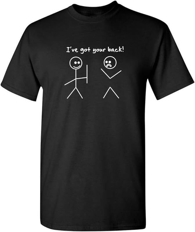 Sarcastic Work Shirts, I Got Your Back Stick Figure Graphic Friendship Novelty Sarcastic Funny T-Shirt Menswear Top...