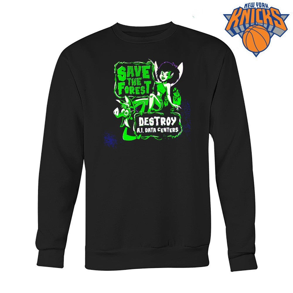 Save The Forest Destroy AI Data Centers Environmental Activist Fairy FernGully Shirt