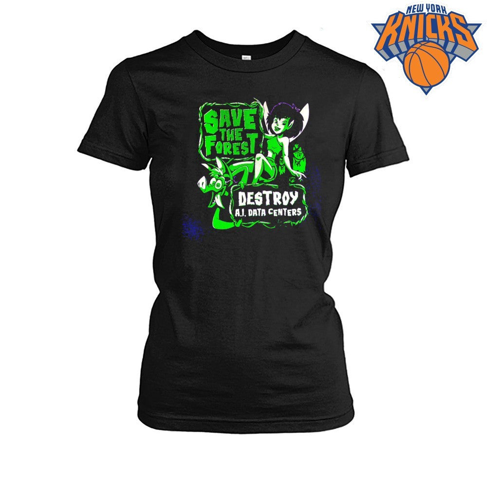Save The Forest Destroy AI Data Centers Environmental Activist Fairy FernGully Shirt