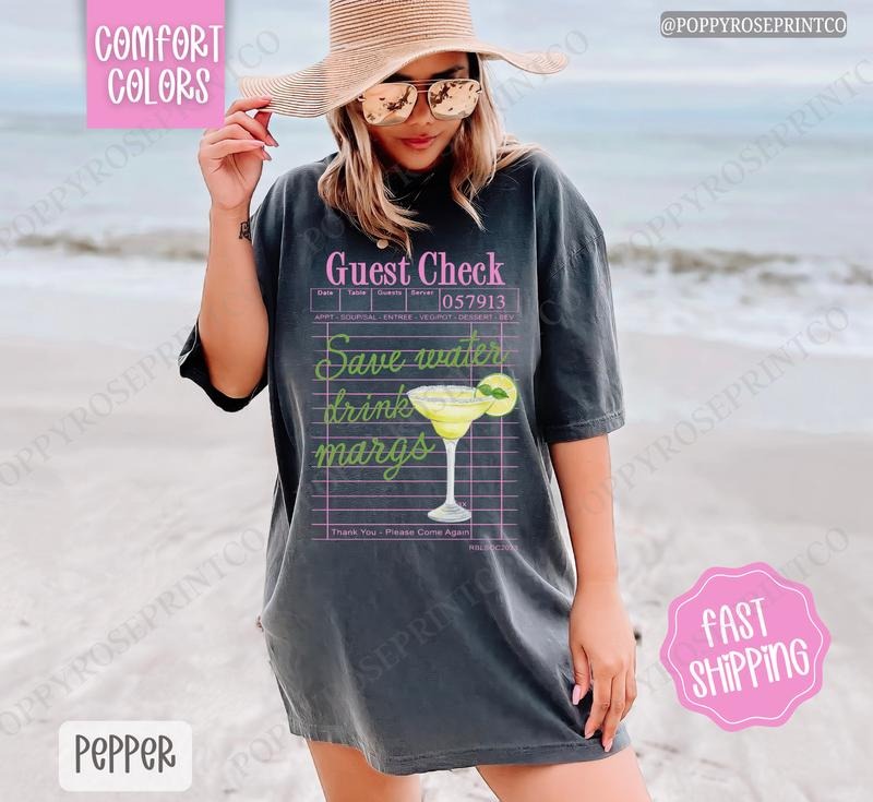 Save Water Drink Margs Comfort Colors Shirt, Cute Cocktail Tshirt, Trendy Margarita Tee Hoodie, Sweatshirt | HypeDripTees.com